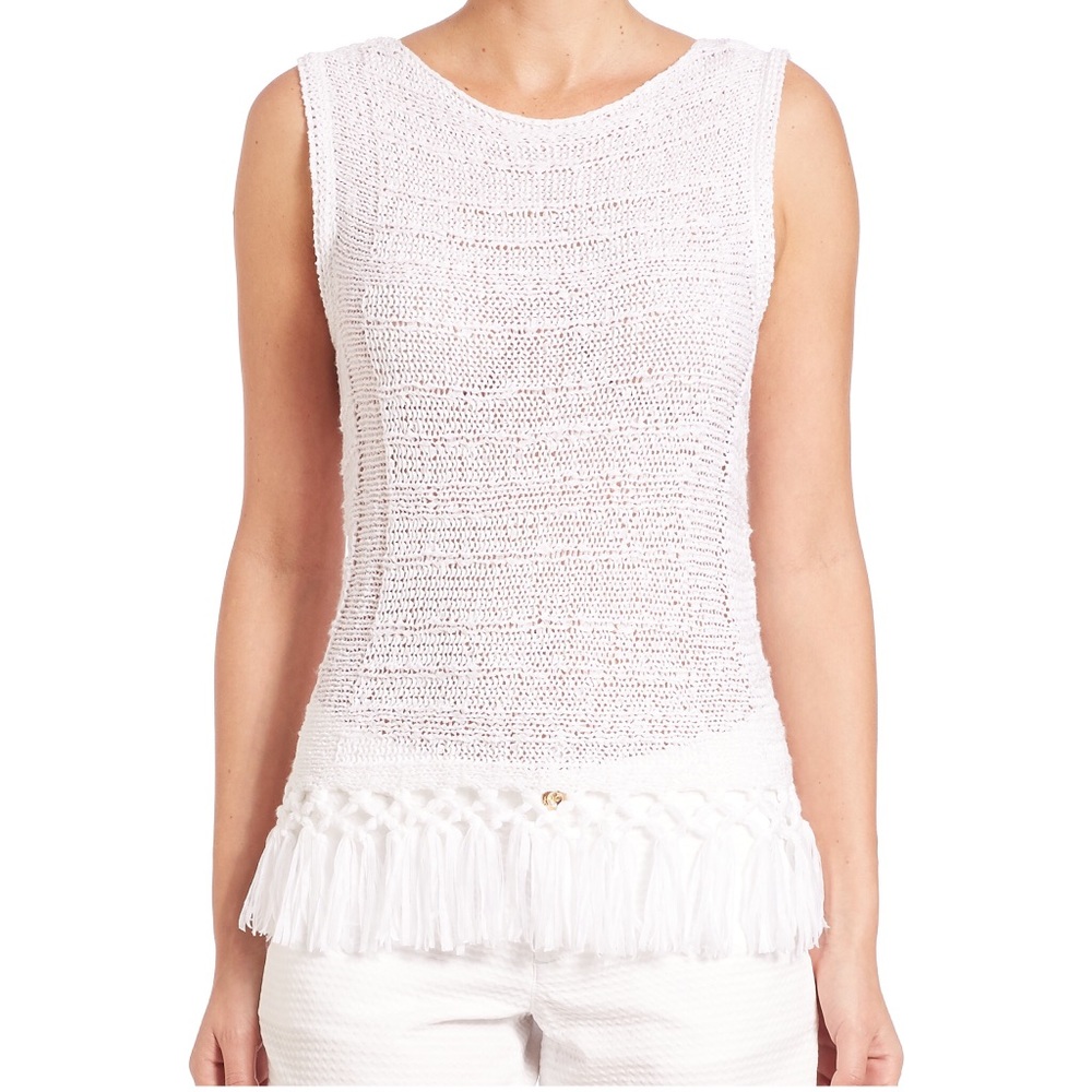 Lilly Pulitzer White Fringe Top
